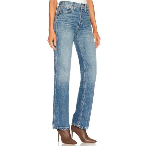 NWT RE/DONE 90s High Rise Relaxed Loose Jeans Blue Haze 100% Cotton Straight 24